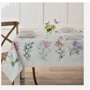 Lenox Butterfly Meadow Garden Multi Pastel Polyester Oblong Tablecloth 60" x120"